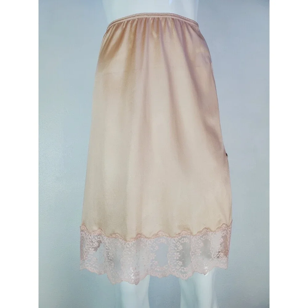 Vintage Romantic Traditions Beige Slip Skirt - Picture 2 of 5